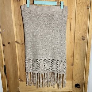ANTHROPOLOGIE x Moon River Knit Fringed Skirt